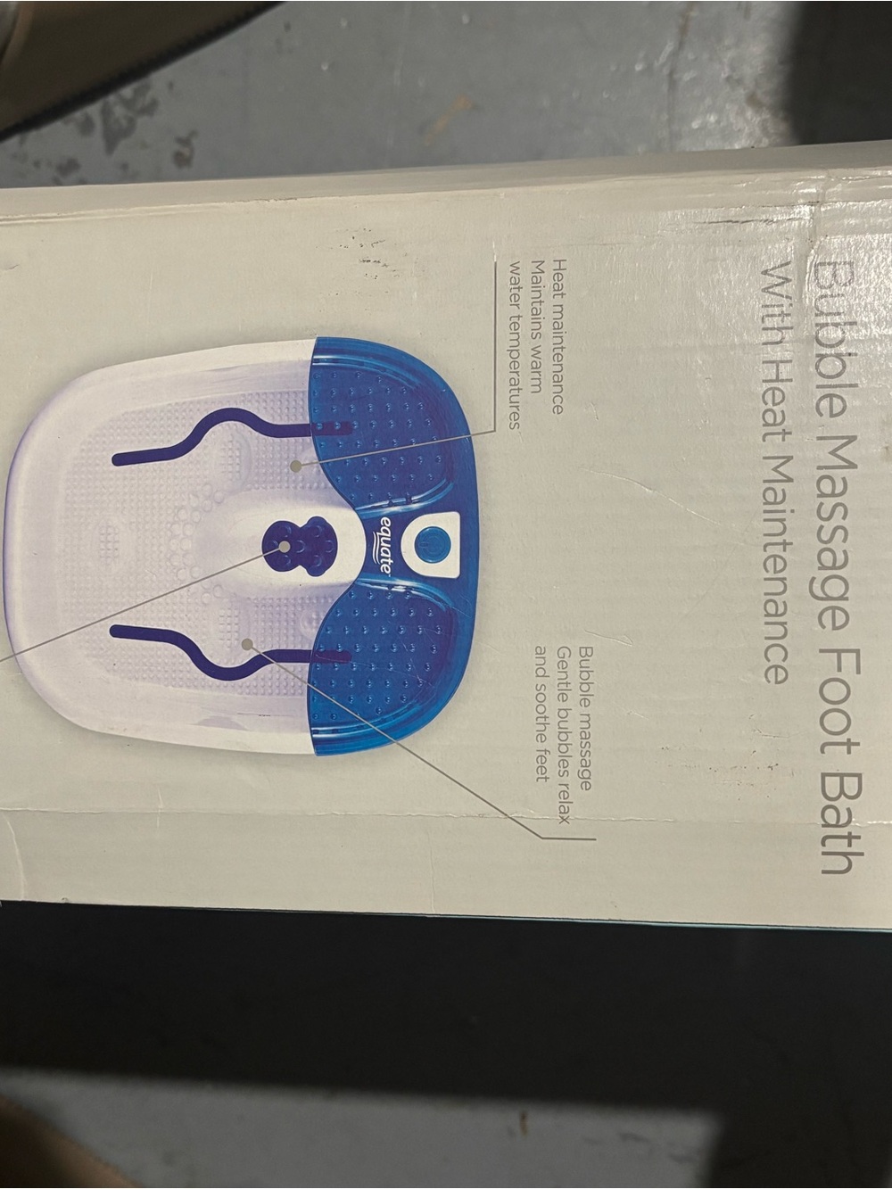 Bubble Massage Foot Bath with Heat Maintenance - Blue - Equate